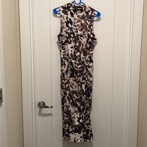 Bar III Animal Print Midi Dress - Black, Brown, Cream